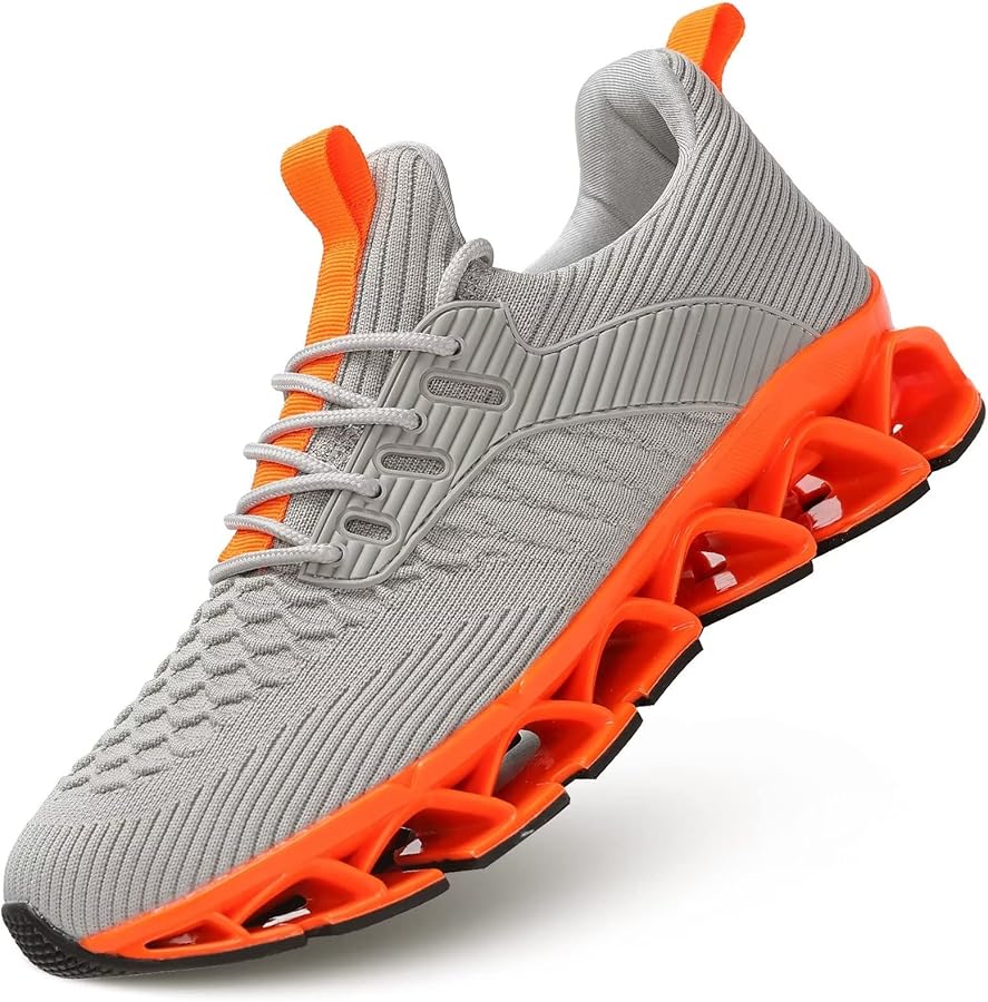 Orange running shoes